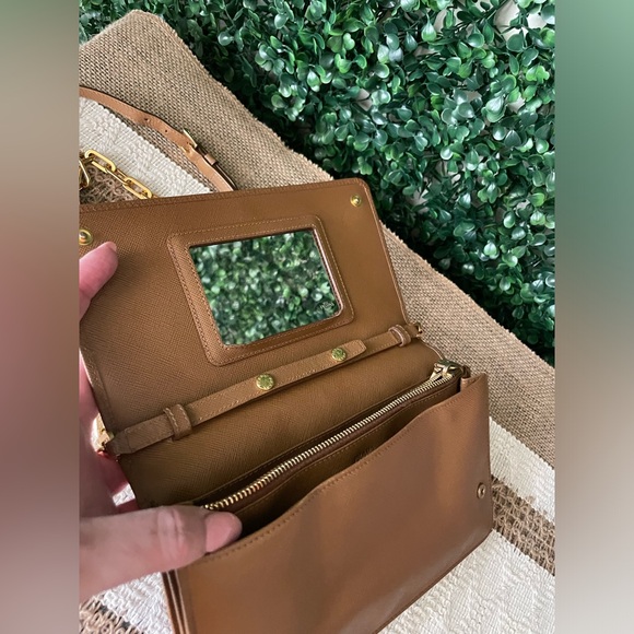 Prada Tan Brown Wallet on Chain Authentic - Picture 10 of 11